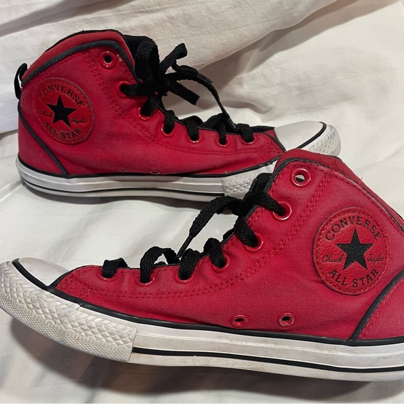 Converse All ⭐️ Star Red&Black Mid-Top Chucks - Picture 4 of 7